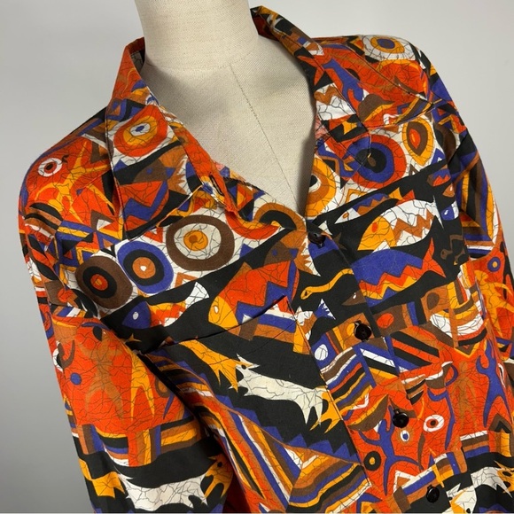 ❤️ 1970s Maternity Dress with Art Deco Print by Lady Madonna Maternity Boutiques - Picture 3 of 13